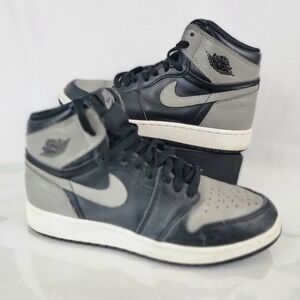 Nike Air Jordan 1 Retro High OG Shadow 2018 GS 575441-013 Black Grey Size 6Y
